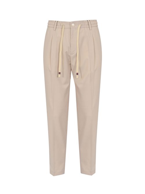 Pantalone con coulisse in misto viscosa stretch Sabbia DANIELE ALESSANDRINI | DUPL0008 PL01012010